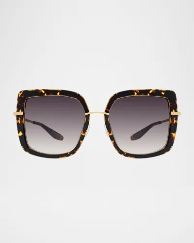 Barton Perreira Margret Square Acetate & Titanium Sunglasses