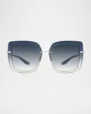 Barton Perreira Margret Square Ombre Acetate & Titanium Sunglasses