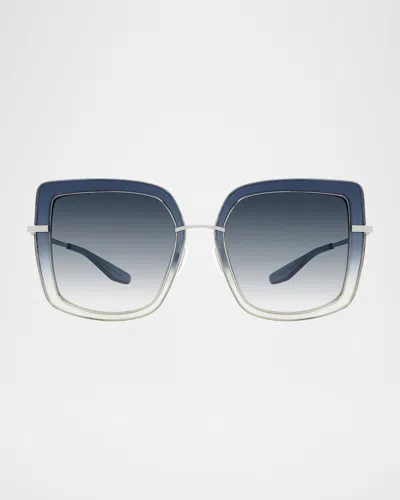 Barton Perreira Margret Square Ombre Acetate & Titanium Sunglasses
