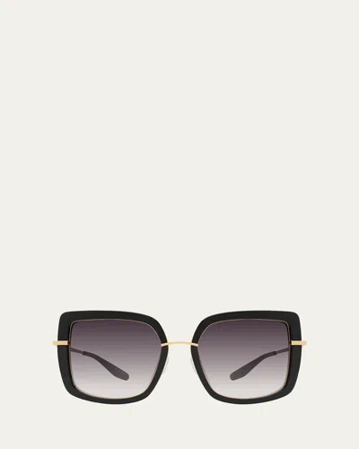 Barton Perreira Margret Square Sunglasses In Black/gold