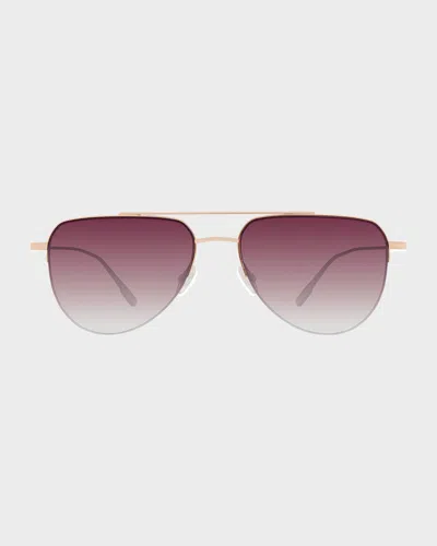 Barton Perreira Mcnair 55mm Titanium Aviator Sunglasses In Gold