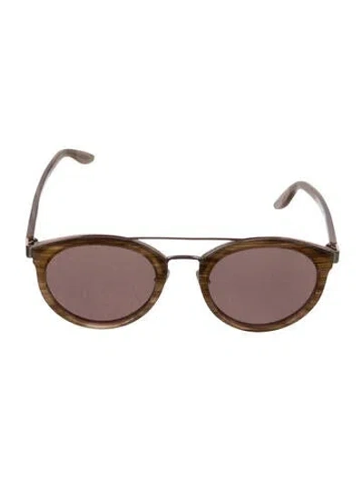 Pre-owned Barton Perreira Medusa Insignia Round Sunglasses In Black