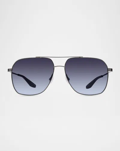 Barton Perreira Men & Apos;s Aeronaut Aviator Sunglasses In Blue