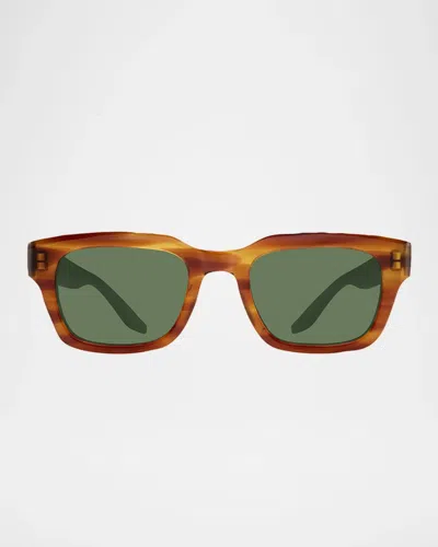 Barton Perreira Men & Apos;s Butzi Acetate Rectangular Sunglasses In Brown