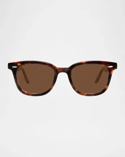 Barton Perreira Men & Apos;s Cecil Zyl Square Sunglasses In Chestnut