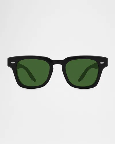 Barton Perreira Men & Apos;s Frederick Acetate Square Sunglasses In Black