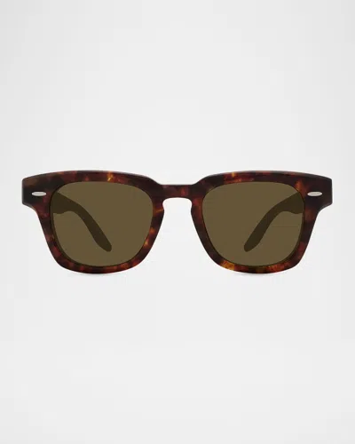 Barton Perreira Men & Apos;s Frederick Acetate Square Sunglasses In Brown