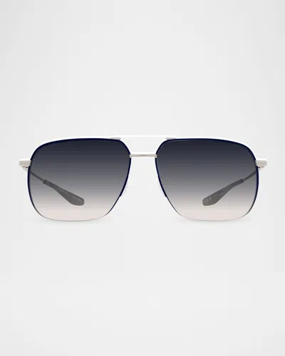 Barton Perreira Men & Apos;s Royale Titanium Aviator Sunglasses In Black