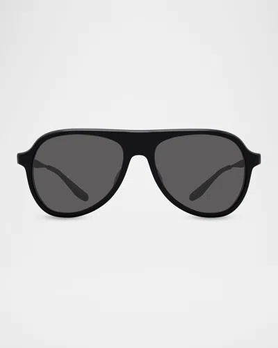 Barton Perreira Men & Apos;s Vedretta Acetate Aviator Sunglasses In Black
