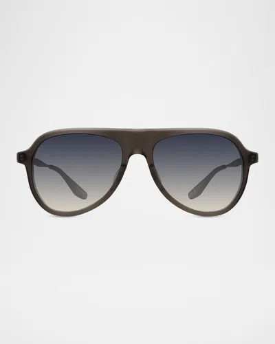 Barton Perreira Men & Apos;s Vedretta Acetate Aviator Sunglasses In Black
