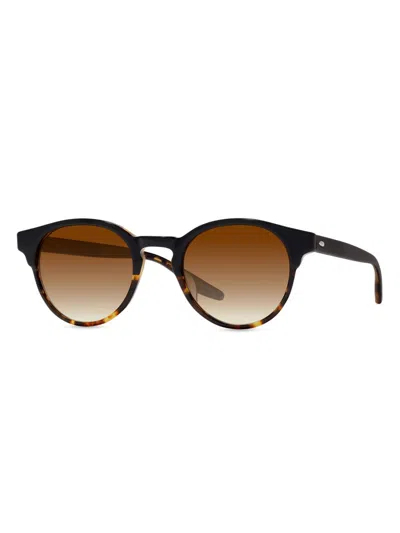 Barton Perreira Men's Beckford 49mm Round Sunglasses In Brown