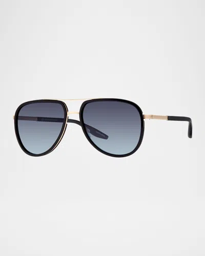 Barton Perreira Men's Cani Acetate And Titanium Aviator Sunglasses In Blue