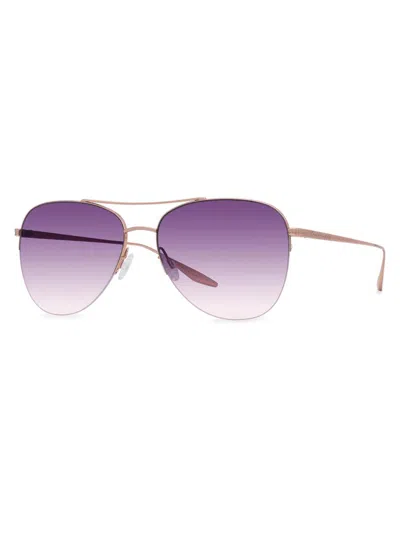 Barton Perreira Men's Core Chevalier 57mm Aviator Sunglasses In Gold