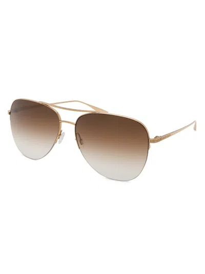 Barton Perreira Men's Core Chevalier 57mm Aviator Sunglasses In Gold