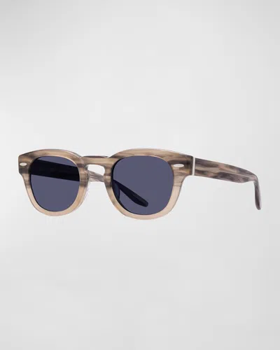 Barton Perreira Men's Demarco Keyhole-bridge Acetate Rectangle Sunglasses In Multi