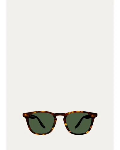 Barton Perreira Men's Dino Keyhole-bridge Rounded Square Sunglasses In Brown