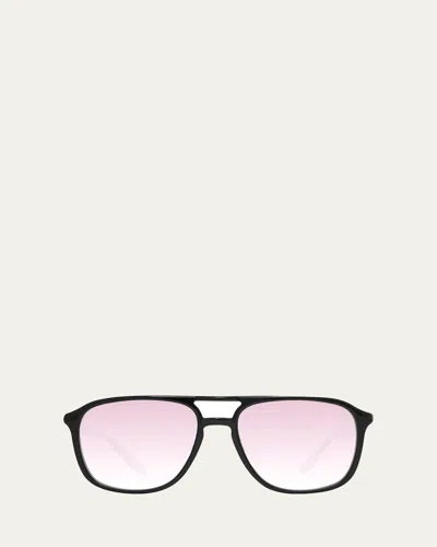 Barton Perreira Men's Double-bridge Acetate Aviator Sunglasses In Pink
