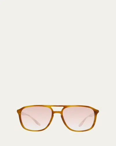 Barton Perreira Men's Gyalis Zyl Aviator Sunglasses In Indian Dune