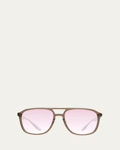 Barton Perreira Men's Gyalis Zyl Aviator Sunglasses In Tabac