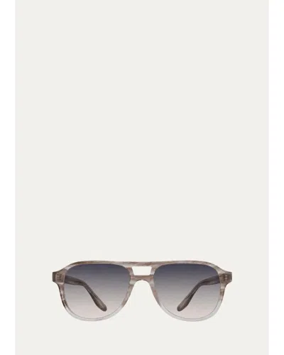 Barton Perreira Men's Mirando Acetate Aviator Sunglasses In Smoke Gradient
