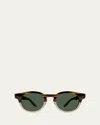 Barton Perreira Men's Oxford Acetate Round Sunglasses