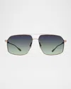 BARTON PERREIRA MEN'S RENZO POLARIZED TITANIUM RECTANGLE SUNGLASSES