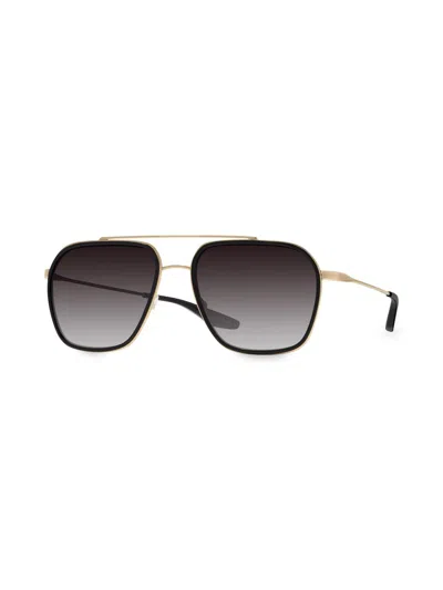 Barton Perreira Men's Rizzo 60mm Titanium Aviator Sunglasses In Brown