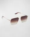 Barton Perreira Men's Royale Titanium Aviator Sunglasses In Gold/silver/smokey Topaz