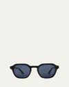 Barton Perreira Men's Tucker Zyl Square Sunglasses In Blue