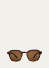 Barton Perreira Men's Tucker Zyl Square Sunglasses In Chestnut Vintage