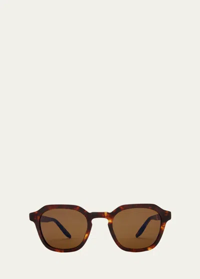 Barton Perreira Men's Tucker Zyl Square Sunglasses In Chestnut Vintage