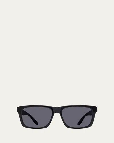 Barton Perreira Men's Walker Zyl Square Sunglasses In Black Nocturnal Polarized