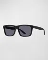 Barton Perreira Men's Walker Zyl Square Sunglasses In Black Nocturnal Polarized