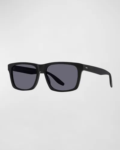 Barton Perreira Men's Walker Zyl Square Sunglasses In Black Nocturnal Polarized