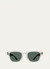 Barton Perreira Men's Winton Acetate Square Sunglasses In White