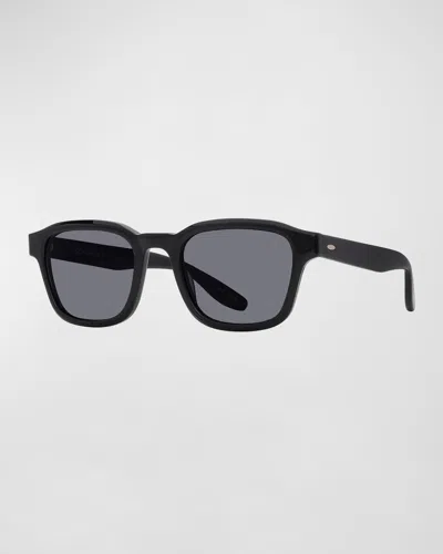 Barton Perreira Men's Winton Acetate Square Sunglasses In Black Noir