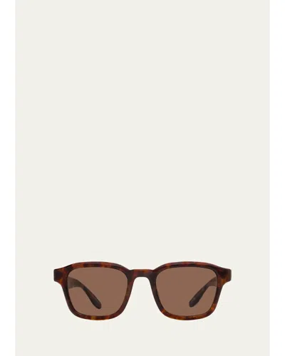 Barton Perreira Men's Winton Acetate Square Sunglasses In Brown