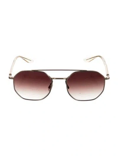Pre-owned Barton Perreira Metis Square Sunglasses In Brown/gold