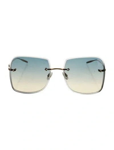Pre-owned Barton Perreira Oversize Gradient Sunglasses In Blue