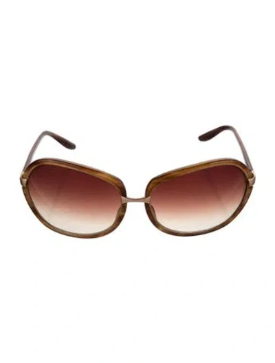 Pre-owned Barton Perreira Oversize Gradient Sunglasses In Brown