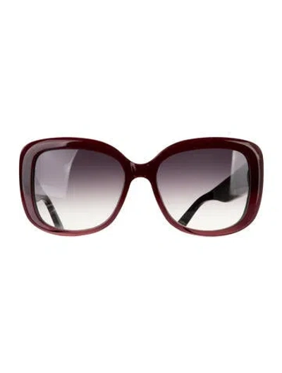 Pre-owned Barton Perreira Oversize Gradient Sunglasses In Burgundy