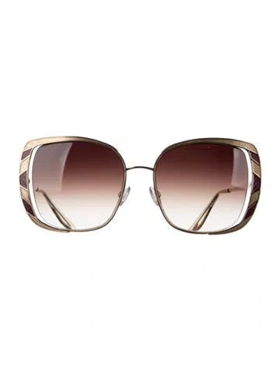 Pre-owned Barton Perreira Oversize Gradient Sunglasses In Gold
