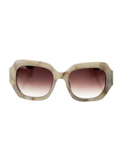 Pre-owned Barton Perreira Oversize Gradient Sunglasses In White