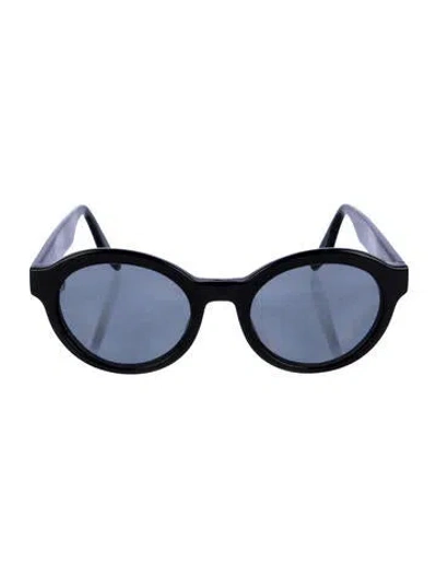 Pre-owned Barton Perreira Patchett Round Sunglasses In Black