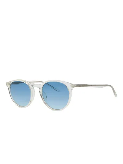 Barton Perreira Princeton Round-frame Sunglasses In White