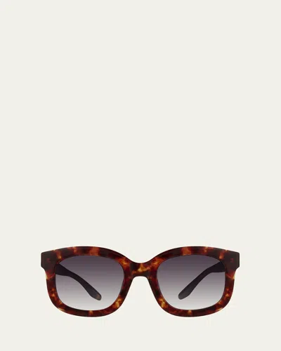 Barton Perreira Quannah Acetate Square Sunglasses In Chestnut Smolder