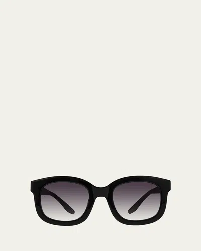 Barton Perreira Quannah Acetate Square Sunglasses In Quannah Black Smolder