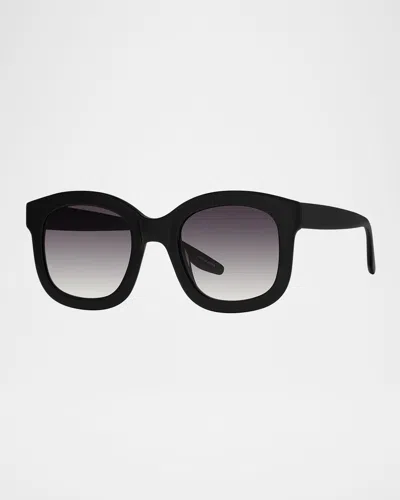 Barton Perreira Quannah Acetate Square Sunglasses In Quannah Black Smolder