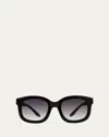 Barton Perreira Quannah Acetate Square Sunglasses In Quannah Black Smolder