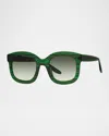 Barton Perreira Quannah Acetate Square Sunglasses In Quannah Clover Julep